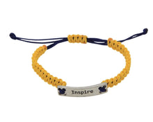 Load image into Gallery viewer, CHAMP Macrame Bracelet INSPIRE - MUSTARD / NAVY BLUE