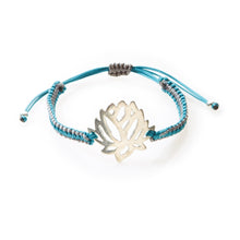 Load image into Gallery viewer, COOL Macrame Bracelet Protea/Lotus Flower - Emerald/Dark Grey - No Memo