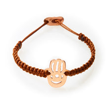 Load image into Gallery viewer, ICON Macrame Bracelet Hamsa - Brown - No Memo