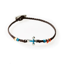 Load image into Gallery viewer, LEGEND Braided Bracelet Cross - Dark Brown - No Memo