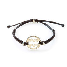 Load image into Gallery viewer, SPIRIT Macrame Bracelet Aquarius - Black - No Memo