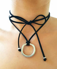 Load image into Gallery viewer, FIERCE Versatile faux suede Bracelet, Necklace &amp; Choker 1 Circle - Black - No Memo