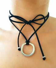 Load image into Gallery viewer, FIERCE Versatile faux suede Bracelet, Necklace &amp; Choker Heart - Silver Shimme - No Memo